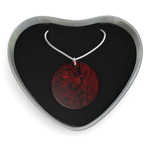 Pacific Red Black : Collier en argent sterling