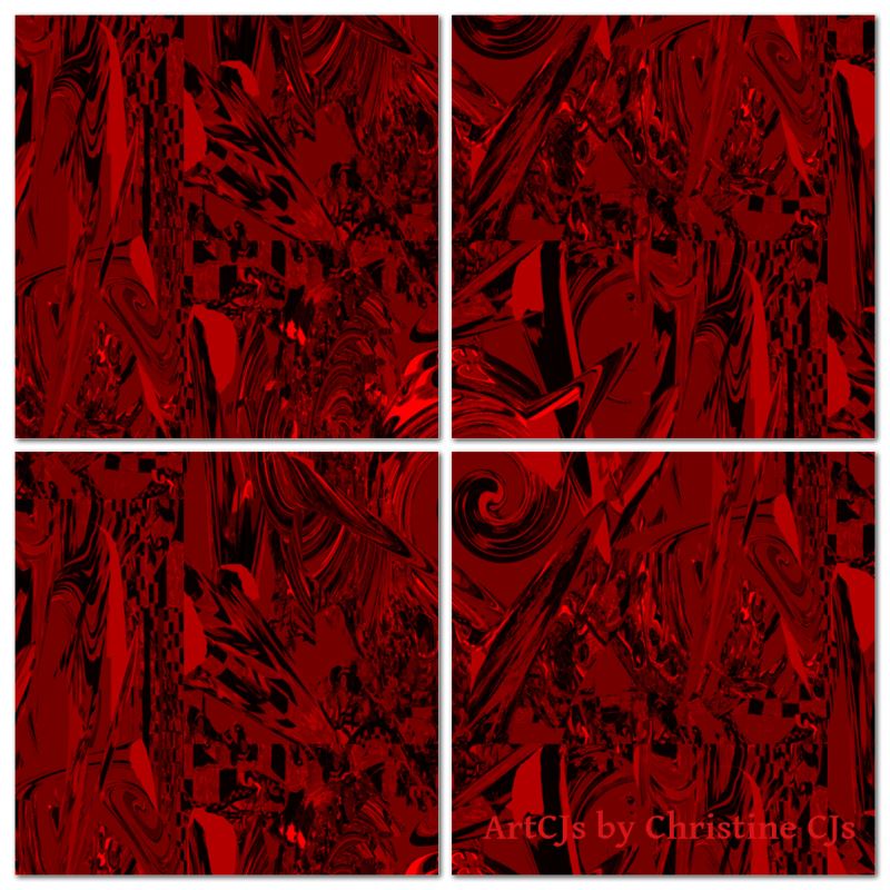 Pacific Red Black : Tableau multi panneaux
